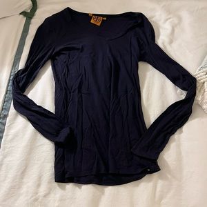 Tory Burch Navy Long Sleeve Tee